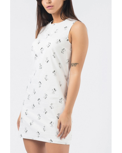 Маленькое белое платье с принтом 33700, Цвет: Белый, Размер: XS, изображение 3