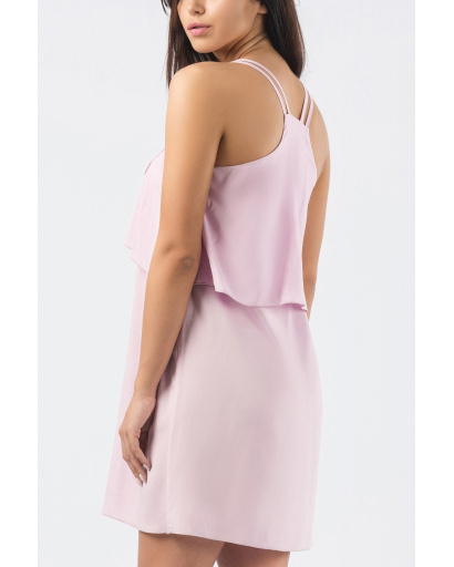 Легка рожева літня сукня з оборкою 33673, Колір: Рожевий, Розмір: L, зображення 2