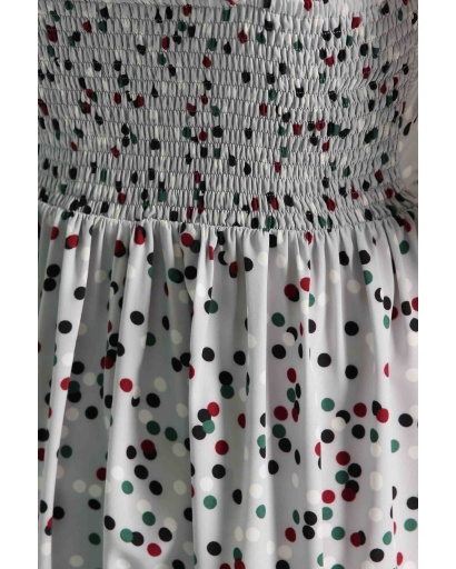 Легка сіра сукня у горох 48836, Колір: Сірий, Розмір: XS, зображення 6