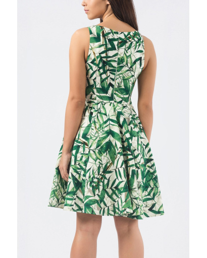 Літня сукня з бавовни 33371, Колір: Зелений, Розмір: XS, зображення 2