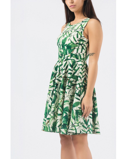 Літня сукня з бавовни 33371, Колір: Зелений, Розмір: XS, зображення 3