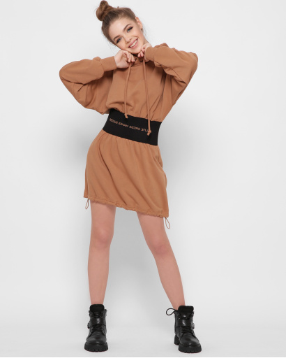 Спортивна пісочна сукня на резинці 41814, Колір: Кемел, Розмір: L, зображення 4