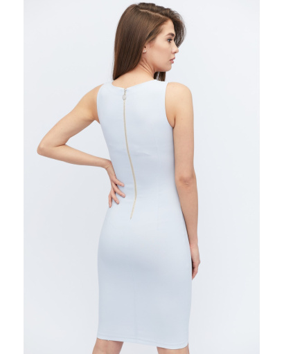 Платье футляр без рукавов 32811, Цвет: Голубой, Размер: XS, изображение 4