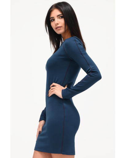 Сукня з контрастним кантом 34732, Колір: Морська хвиля, Розмір: XS, зображення 2