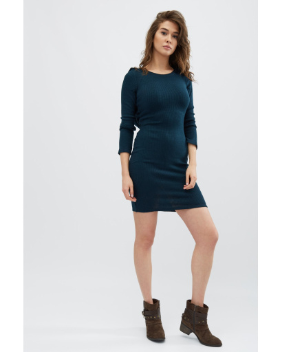 Трикотажна сукня з мереживною спинкою 31921, Колір: Морська хвиля, Розмір: L, зображення 2