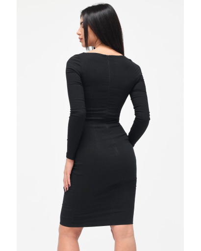 Чорна класична жіноча сукня 34765, Колір: Чорний, Розмір: XS, зображення 3