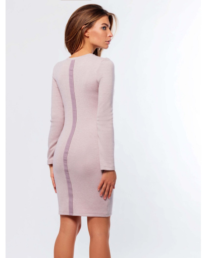 Облягаюча пудрова сукня з ангори 34742, Колір: Пудровий, Розмір: XS, зображення 3