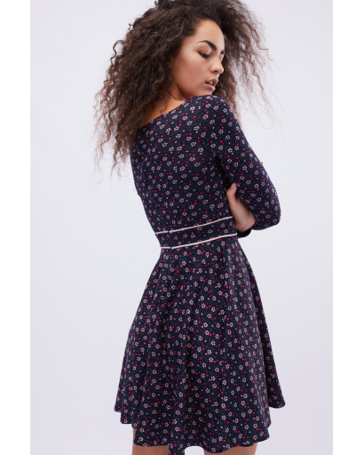 Синя сукня в квітку 32607, Колір: Синій, Розмір: XS, зображення 6