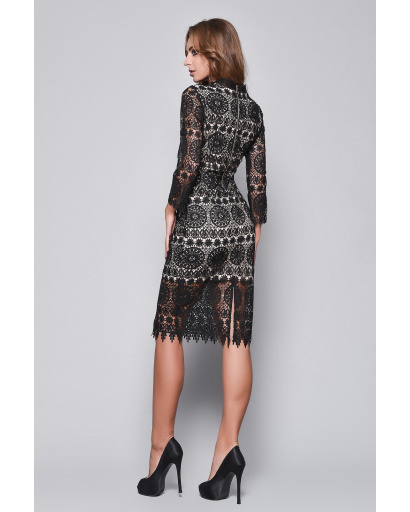 Оригинальное платье приталенного силуэта 18388, Цвет: Черный, Размер: XS, изображение 7