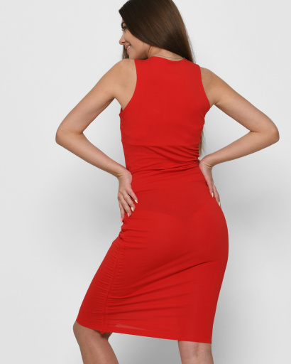 Стильна червона міні сукня на кулісі 44980, Колір: Червоний, Розмір: L, зображення 4