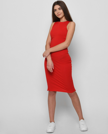 Стильна червона міні сукня на кулісі 44980, Колір: Червоний, Розмір: L, зображення 5