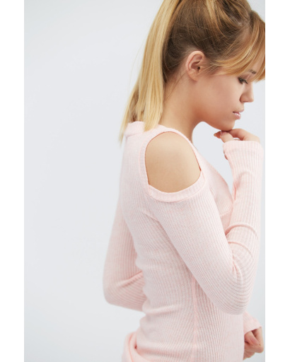 Міді сукня з розрізами на плечах 32340, Колір: Рожевий, Розмір: XS, зображення 2