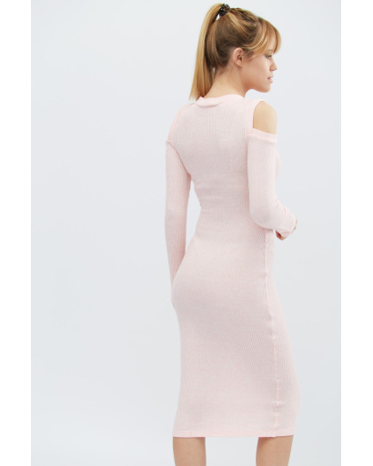 Міді сукня з розрізами на плечах 32340, Колір: Рожевий, Розмір: XS, зображення 5