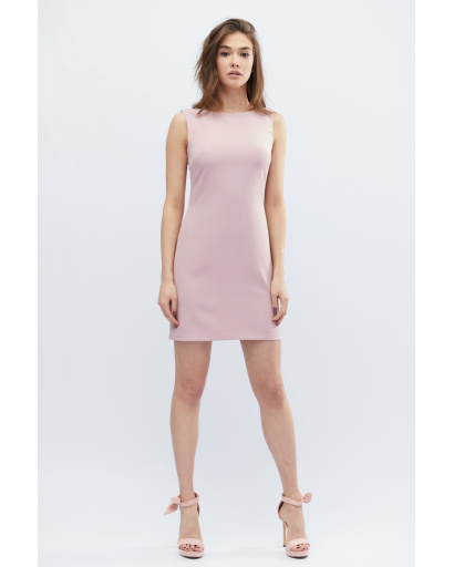 Рожева сукня-футляр з вирізами на спині 32672, Колір: Світло-рожевий, Розмір: XS, зображення 2