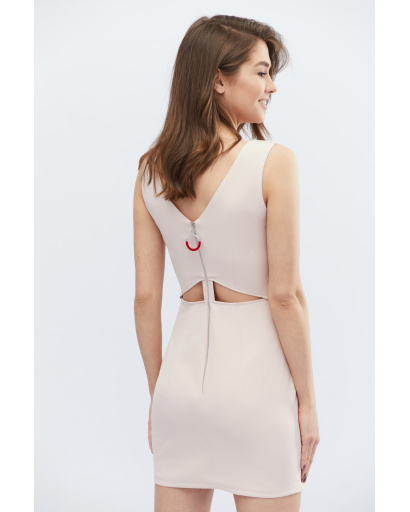 Сукня-футляр з вирізами на спині 32673, Колір: Пудровий, Розмір: S, зображення 3