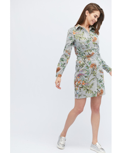 Платье-рубашка с цветочным принтом 32826, Цвет: Серый, Размер: XS, изображение 2