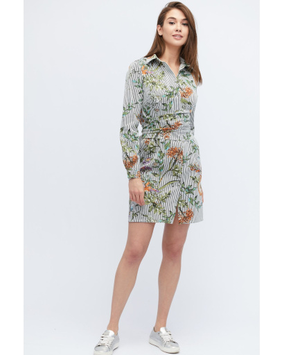 Платье-рубашка с цветочным принтом 32826, Цвет: Серый, Размер: XS, изображение 3