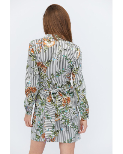 Платье-рубашка с цветочным принтом 32826, Цвет: Серый, Размер: XS, изображение 7