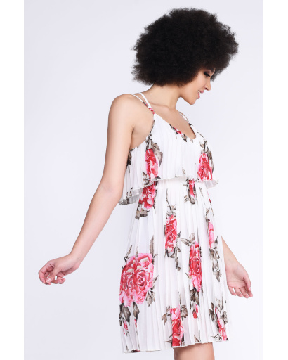 Біла сукня з Х-подібними бретелями 35498, Колір: Білий, Розмір: XS, зображення 2