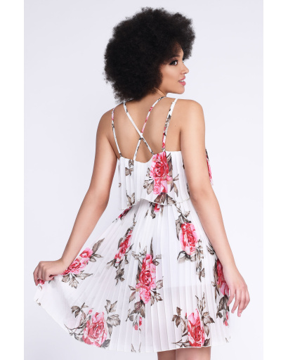 Біла сукня з Х-подібними бретелями 35498, Колір: Білий, Розмір: XS, зображення 3