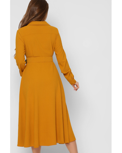 Романтическое длинное платье с расклешенной юбкой 36719, Цвет: Горчица, Размер: XS, изображение 6