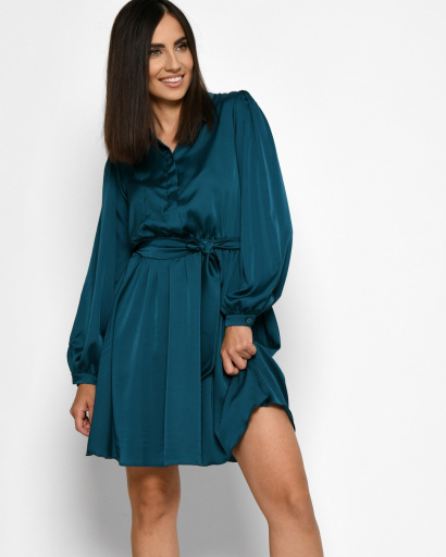 Шовкова сукня на ґудзиках 52058, Колір: Морська хвиля, Розмір: XS, зображення 2