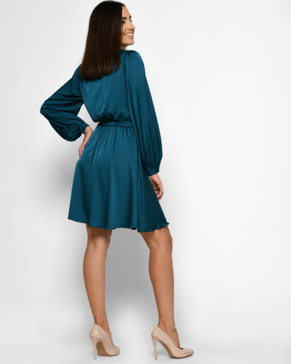 Шовкова сукня на ґудзиках 52058, Колір: Морська хвиля, Розмір: XS, зображення 5