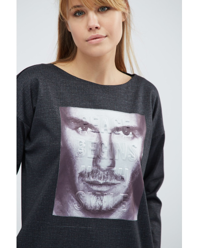 Сукня оверсайз із принтом Девід Бекхем 32329, Колір: Чорний, Розмір: XS, зображення 3