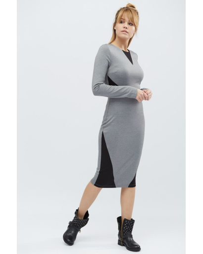 Трикотажное платье футляр 32335, Цвет: Серый, Размер: XS, изображение 2