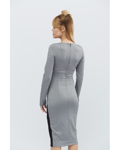 Трикотажное платье футляр 32335, Цвет: Серый, Размер: XS, изображение 4