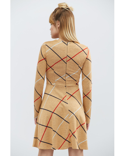 Сукня бебі-дол з малюнком у клітинку 32336, Колір: Бежевий, Розмір: XS, зображення 5