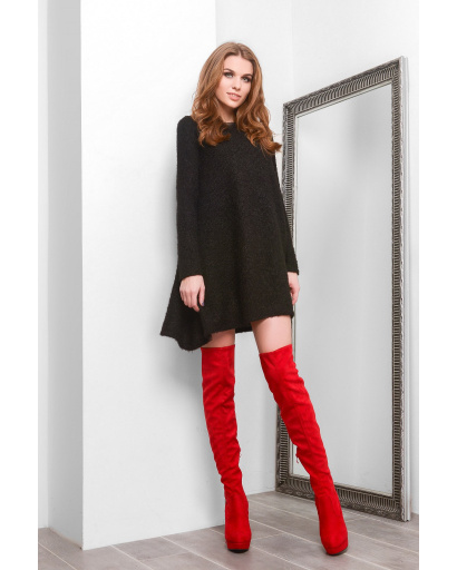 Чорна вільна міні-сукня 28823, Колір: Чорний, Розмір: XS, зображення 2