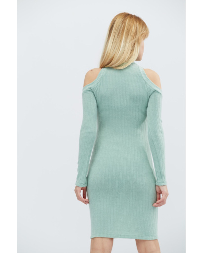 Демісезонна сукня з коміром і розрізами на плечах 32316, Колір: М'ята, Розмір: S, зображення 4