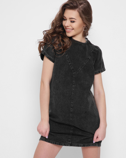 Джинсова сукня кольору графіт 43120, Колір: Графіт, Розмір: S, зображення 2