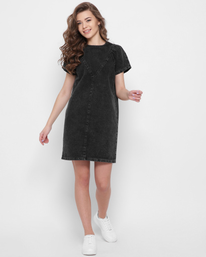 Джинсова сукня кольору графіт 43120, Колір: Графіт, Розмір: S, зображення 6