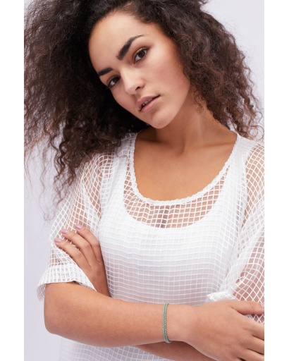 Белое платье из сетки 32629, Цвет: Белый, Размер: L, изображение 4