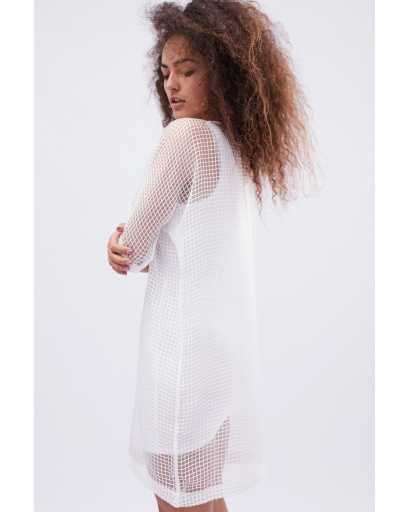 Белое платье из сетки 32629, Цвет: Белый, Размер: L, изображение 5