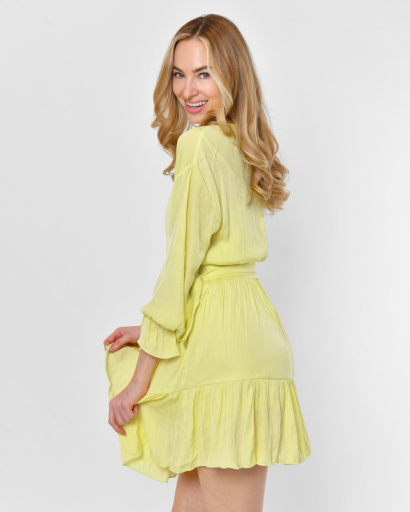 Жовта сукня з легкого шовку 52222, Колір: Жовтий, Розмір: S, зображення 3