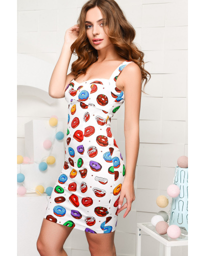 Женское платье приталенного силуэта 26639, Цвет: Белый, Размер: XS, изображение 3