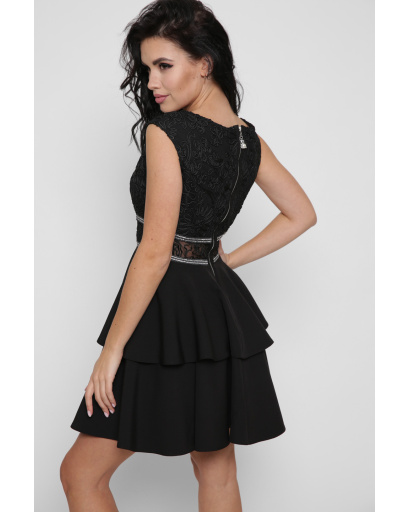 Коктейльна чорна сукня бебі-дол 36328, Колір: Чорний, Розмір: XS, зображення 3