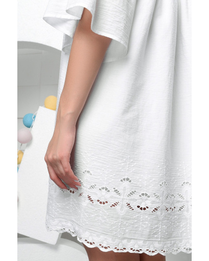 Літня сукня оверсайз 26563, Колір: Білий, Розмір: XS, зображення 4