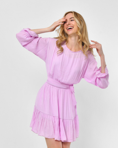 Рожева сукня з легкого шовку 52213, Колір: Рожевий, Розмір: XS, зображення 3