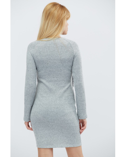 Міні сукня зі шнурівкою на грудях кольору сірий 28801, Колір: Сірий, Розмір: L, зображення 5