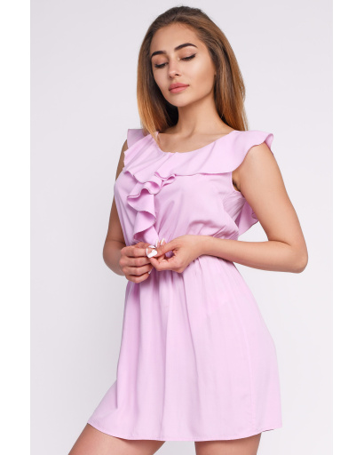 Жіночна сукня міні 33855, Колір: Світло-рожевий, Розмір: XS, зображення 2