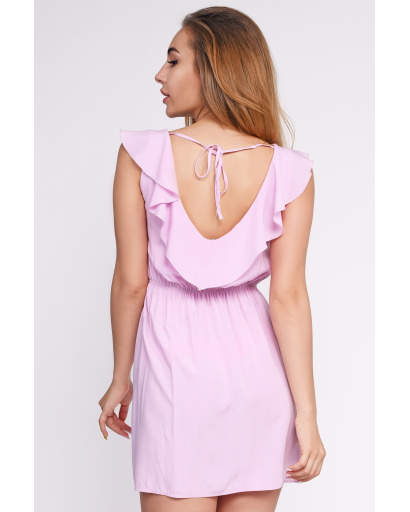 Жіночна сукня міні 33855, Колір: Світло-рожевий, Розмір: XS, зображення 3