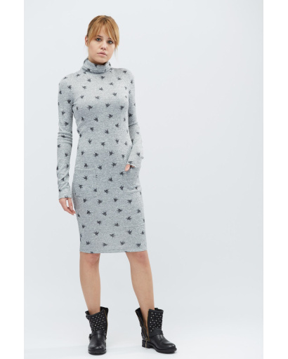 Сукня з малюнком птахів і зручними кишенями 28852, Колір: Св. Сірий, Розмір: XS, зображення 2