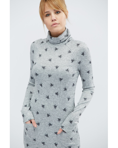 Сукня з малюнком птахів і зручними кишенями 28852, Колір: Св. Сірий, Розмір: XS, зображення 3