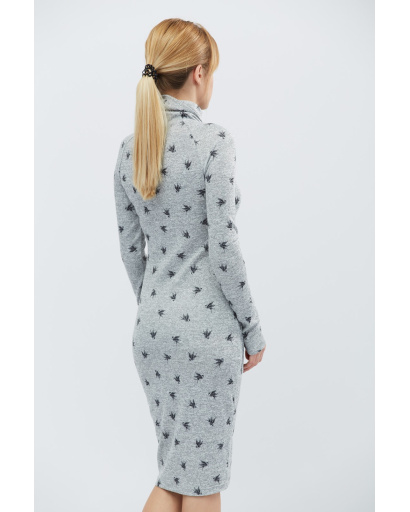 Сукня з малюнком птахів і зручними кишенями 28852, Колір: Св. Сірий, Розмір: XS, зображення 4