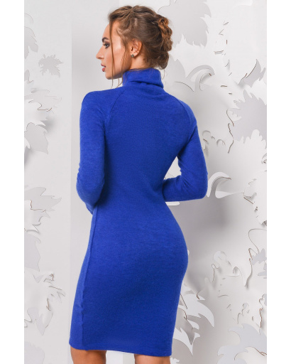 Міні сукня з високим коміром кольору електрик 28755, Колір: Синій, Розмір: S, зображення 3