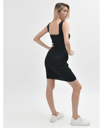 Трикотажна літня сукня 48579, Колір: Чорний, Розмір: M-L, зображення 4